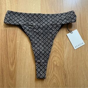 ACACIA SWIMWEAR NIGHT DAISY print Mateo bottom swim bikini thing cut out XS